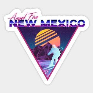 Retro Vaporwave Ski Mountain | Angel Fire New Mexico | Shirts, Stickers, and More! Sticker